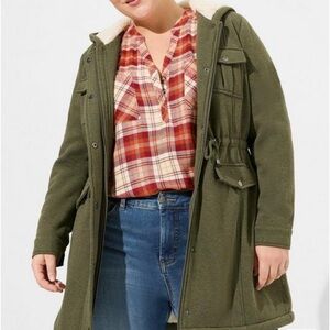 NWOT Fleece Sherpa Lined Anorak Jacket 6